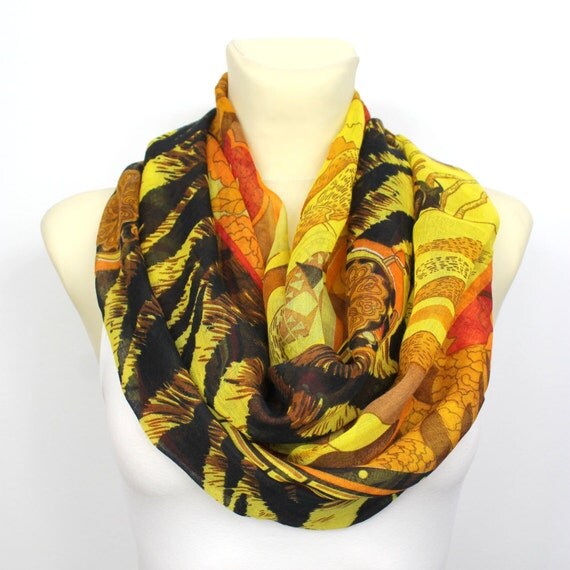 Orange Brown Scarf Yellow Brown Scarf Burnt Orange Scarf