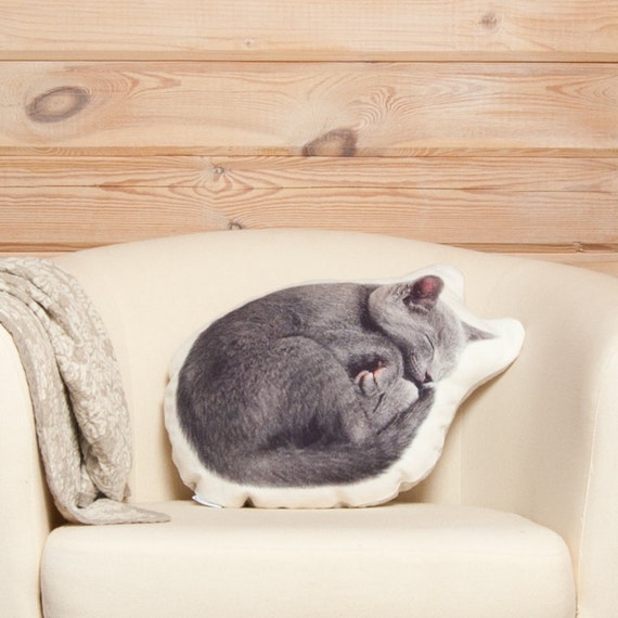 plush cat cushion pillow