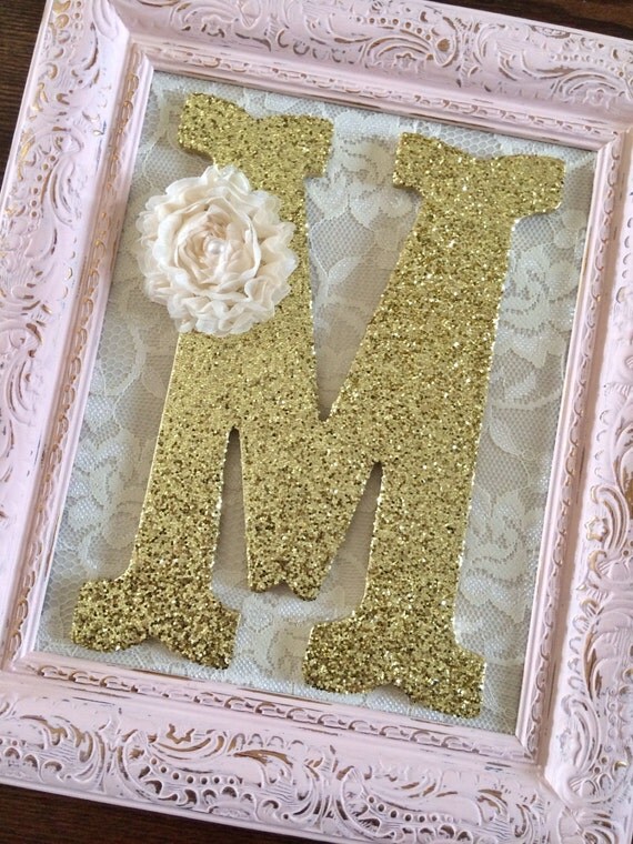 Nursery Letter M Baby Girl Nursery Letters Pink by SeaLoveAndSalt