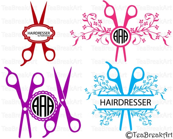 Download Hairdresser's Scissors Circle Split Frame Cutting Files ...