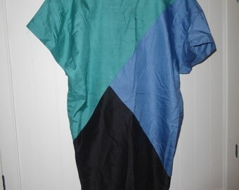 Vintage silk dress size 38-40 - early 1980s