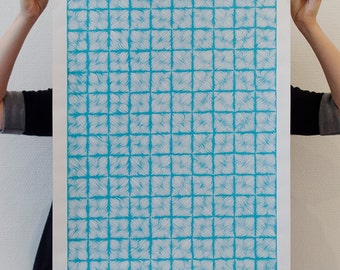 Texturing Lines _ square _ silk-screened poster