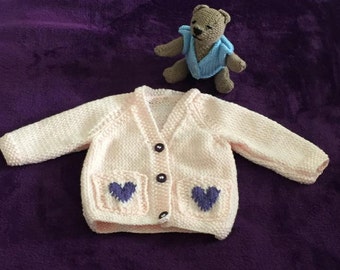 Hand Knitted new born Baby Girls' Cardigan
