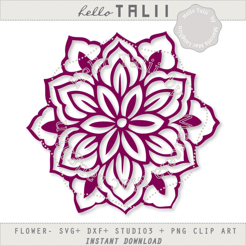 Download FLOWER SVG Cut file Tropical Flower Embellishment Hand drawn