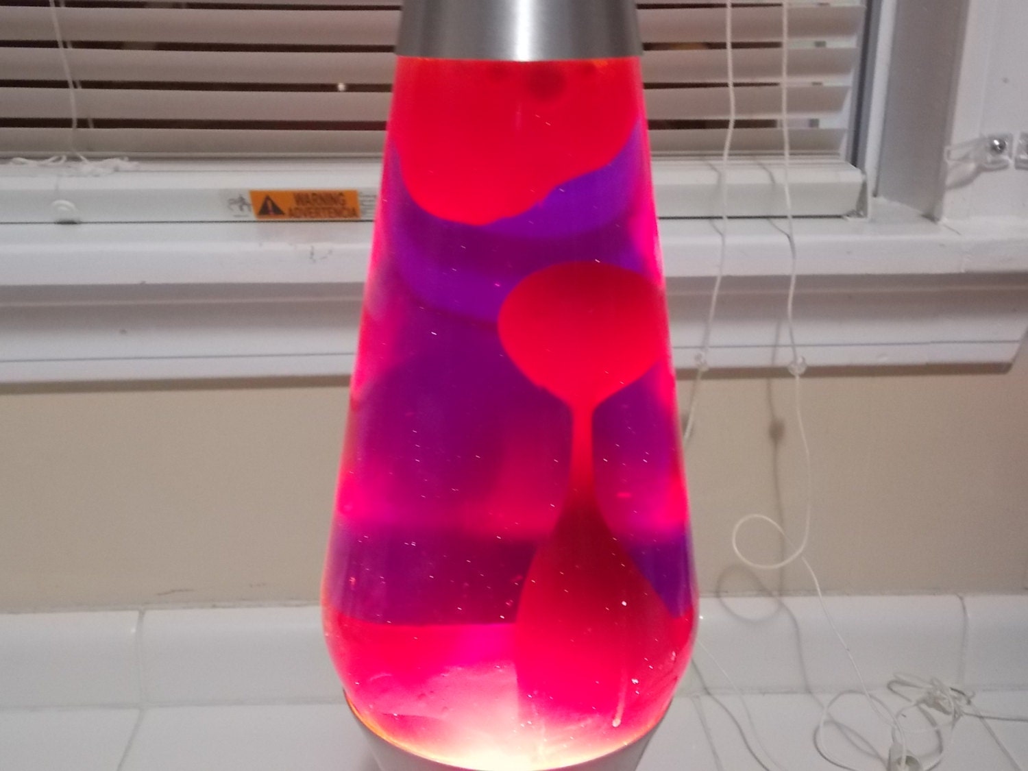 Lava Lamp 16 Inch Purple Liquid Yellow Wax