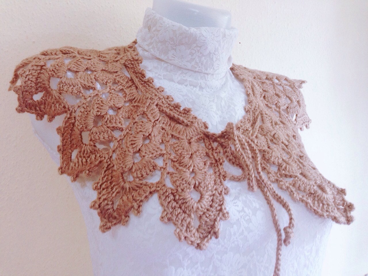 Pattern Crochet collar scarf Lace Collar Pattern Easy Collar