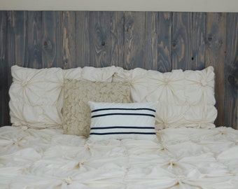 Barn Walls Queen Headboard - Classic Gray Stain. Hang on the wall like picture frames. Easy Installation