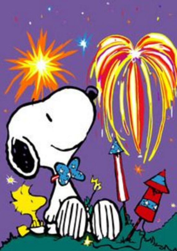 Snoopy Woodstock Celebrate 4th of July Independence Day