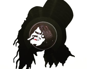 Slash silhouette vinyl record art. Guns and roses. Guitarist