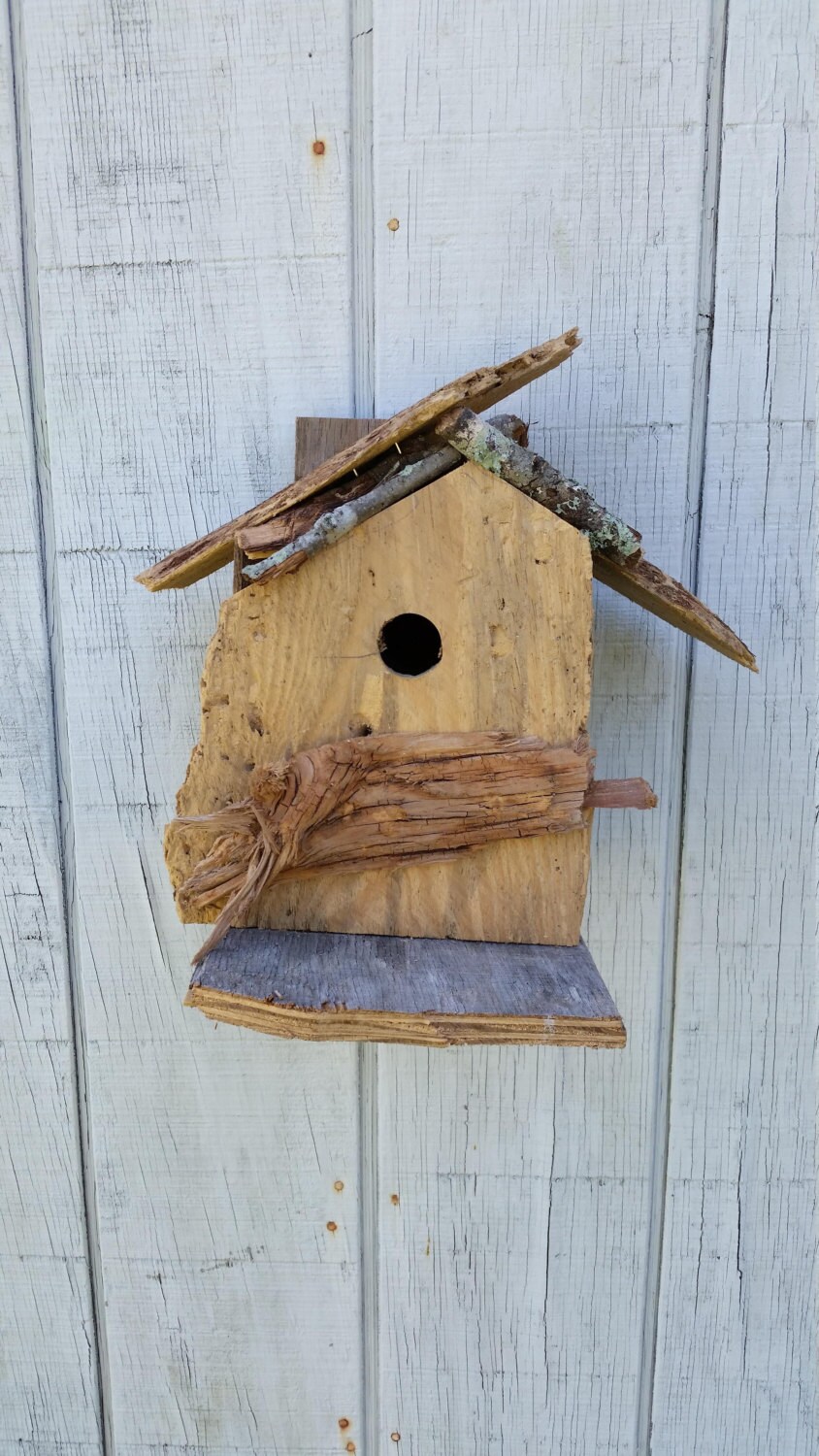 Rustic bird house by MLWoodCrafts on Etsy