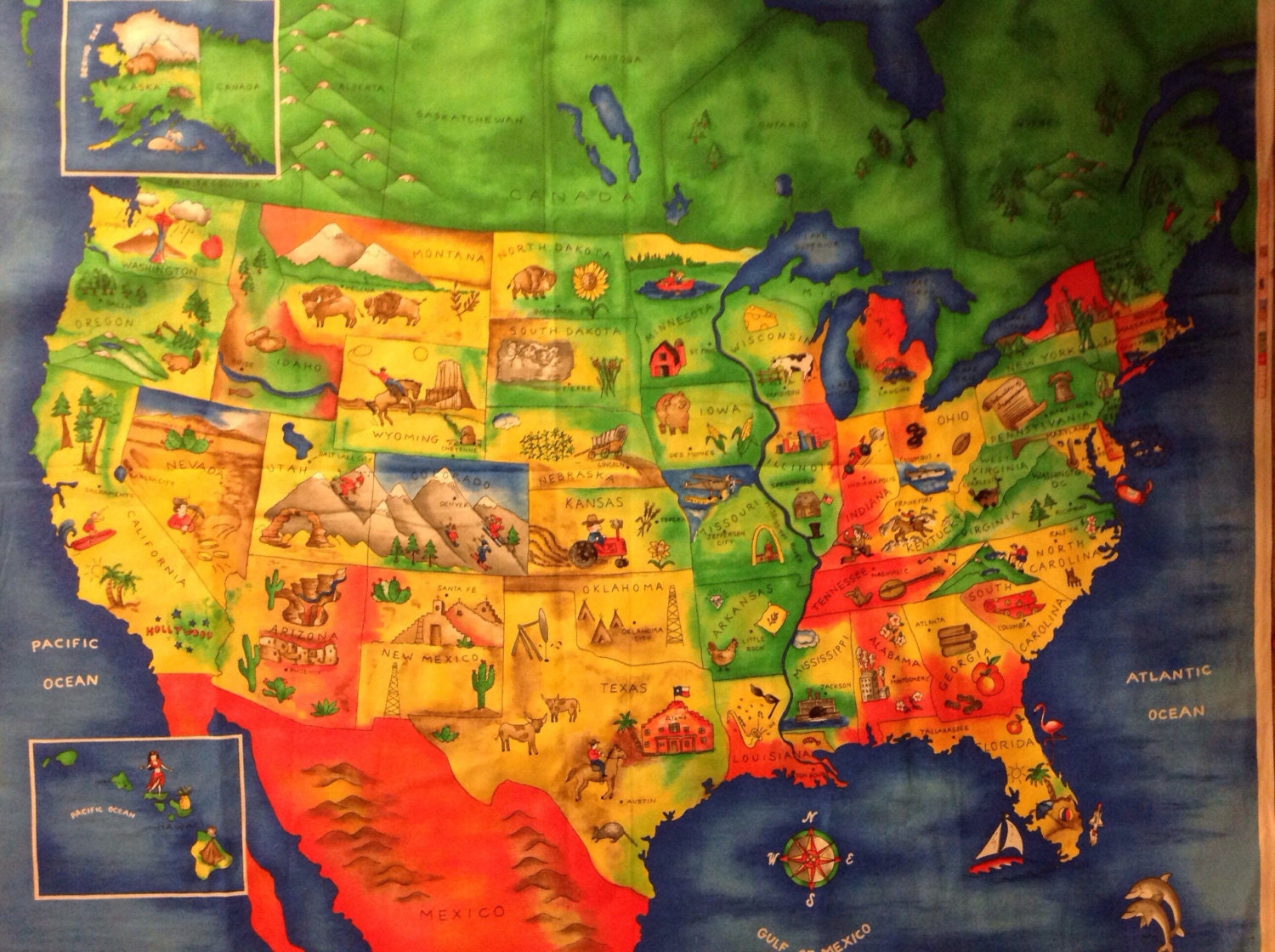 United States Map fabric panel - Il Fullxfull.1080774455 L8ct