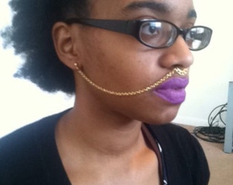 Gold plated ear to nose chain