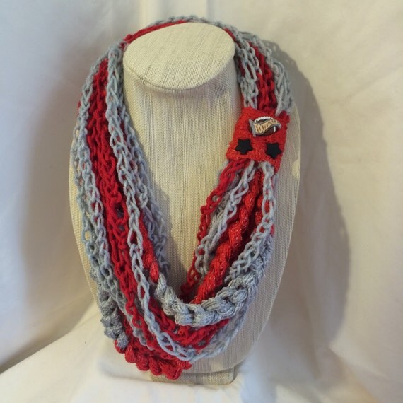 Crochet Scarf Ohio State Scarf Ohio State Apparel by PostonDesign