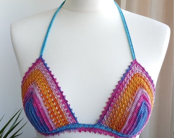 Vivid, Boho crochet, crochet Bikini Bikini swimwear in swimwear, crochet colors