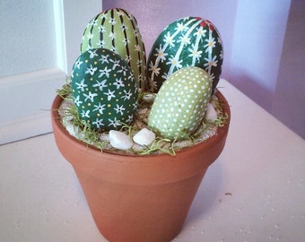 Cactus, rock art, painted rocks, terrarium, stone art, castus bowl, cactus pot, cactus collection, cactus rock, cactus terrarium, cactus pot