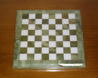 vintage Greek onyx marble Chess board with beautiful colorful formation, Handmade Natural Solid Stone