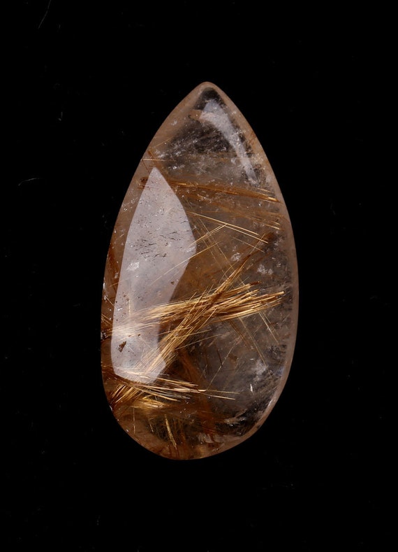 Natural Rare Yellow rutilated quartz Semi Precious Polished