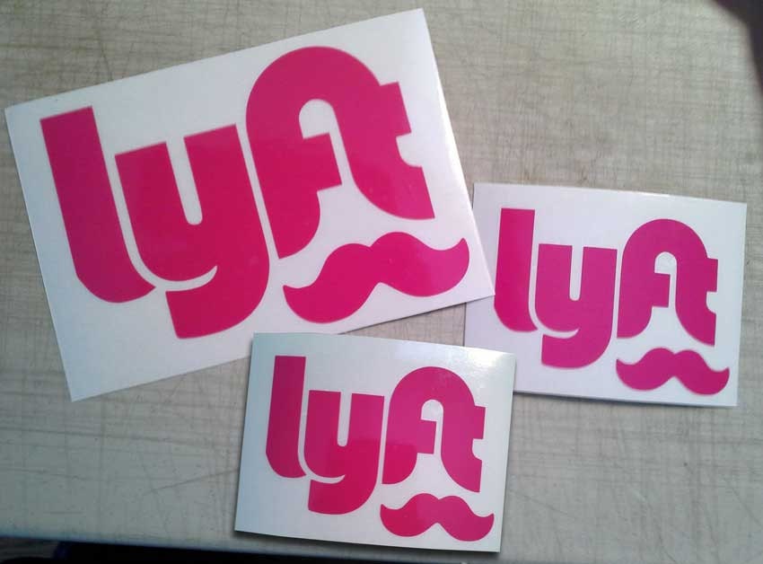 3 Lyft Static Cling Decals for Lyft Drivers Window Clear
