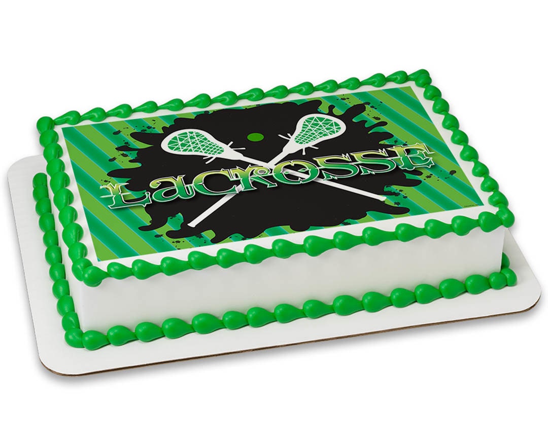 Lacrosse edible cake image lacrosse cake topper lacrosse