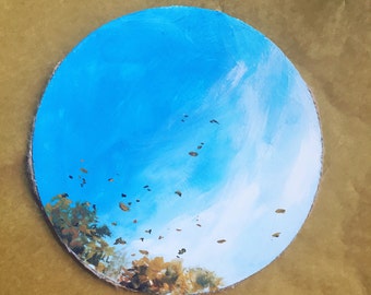 Windy Fall Day Acrylic Painting