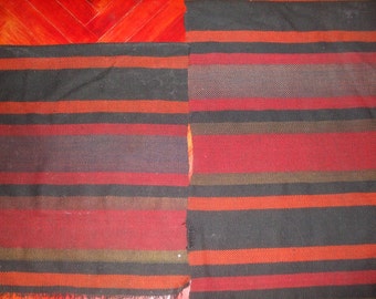 ON SALE! Antique 19th Hand Woven Wool- Rug-2pc