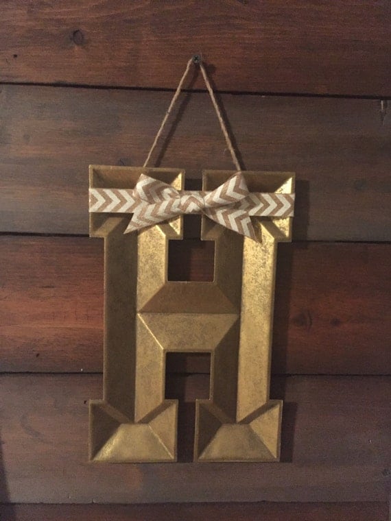 Rustic metal wall decor letter H initial by BLalaShadowBoxes