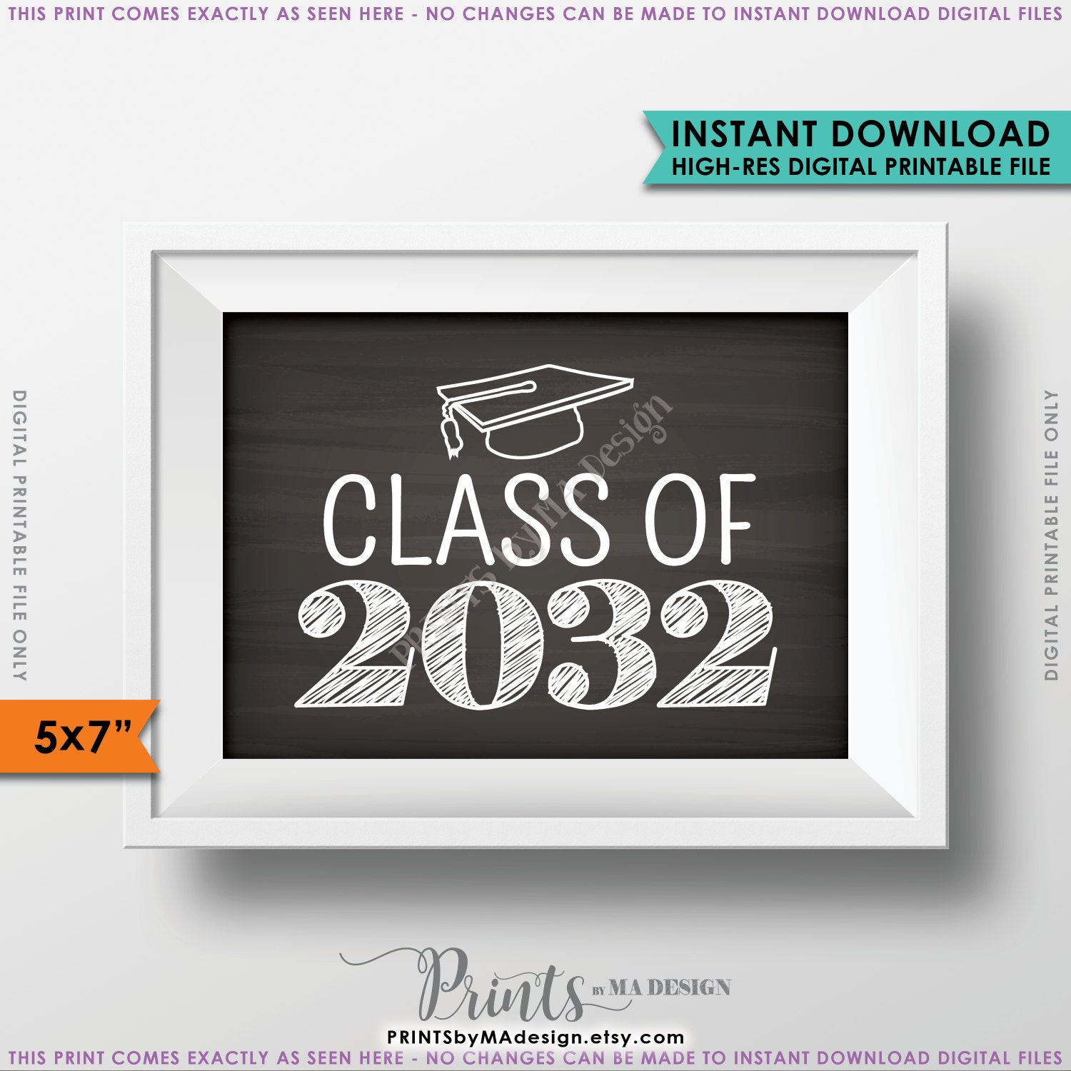 Class of 2032 Sign, Grad Party High School 2032 Grad College Graduation ...