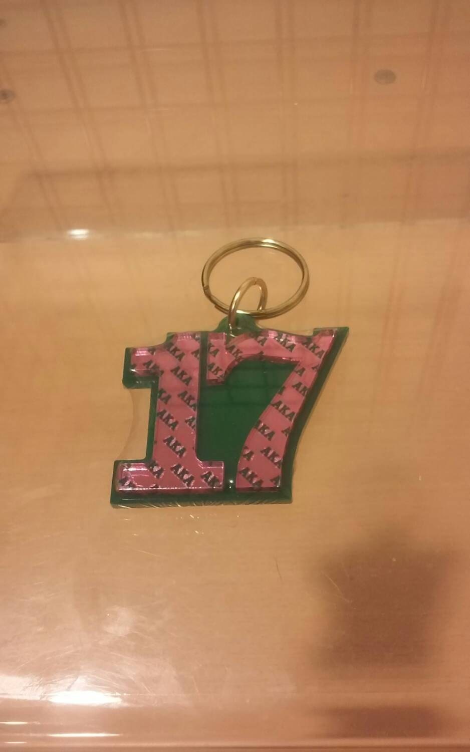 Alpha Kappa Alpha Line Number Keychain 17