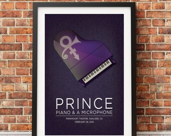 Prince Concert Print: 2016 Piano and Microphone Tour