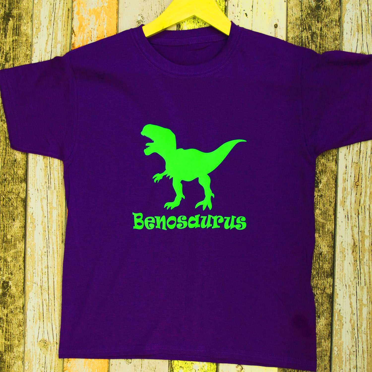 Kids Personalised Dinosaur TShirt Tyrannosaurus