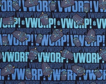 Doctor Who Worp Fabric / SC Doctor Who 15307 Worp / Tardis Fabric / Dr Who by the Yard / Yardage and Fat Quarters