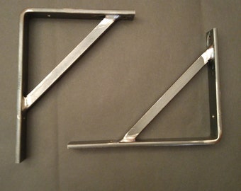 metal / steel industrial shelf bracket with support CLEAR COAT FINISH 1 1/4"