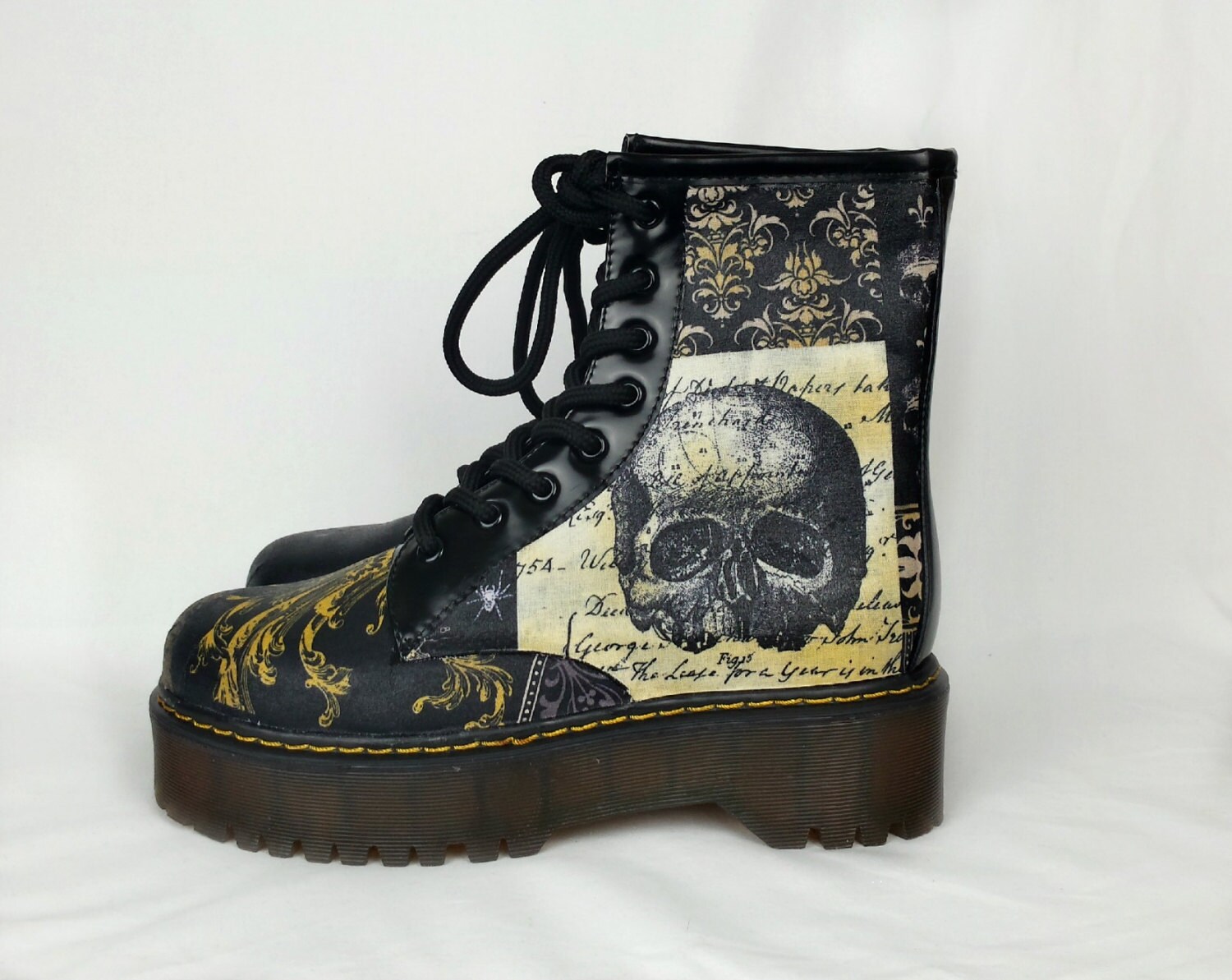 Skulls shoes steampunk shoes alternative women shoes