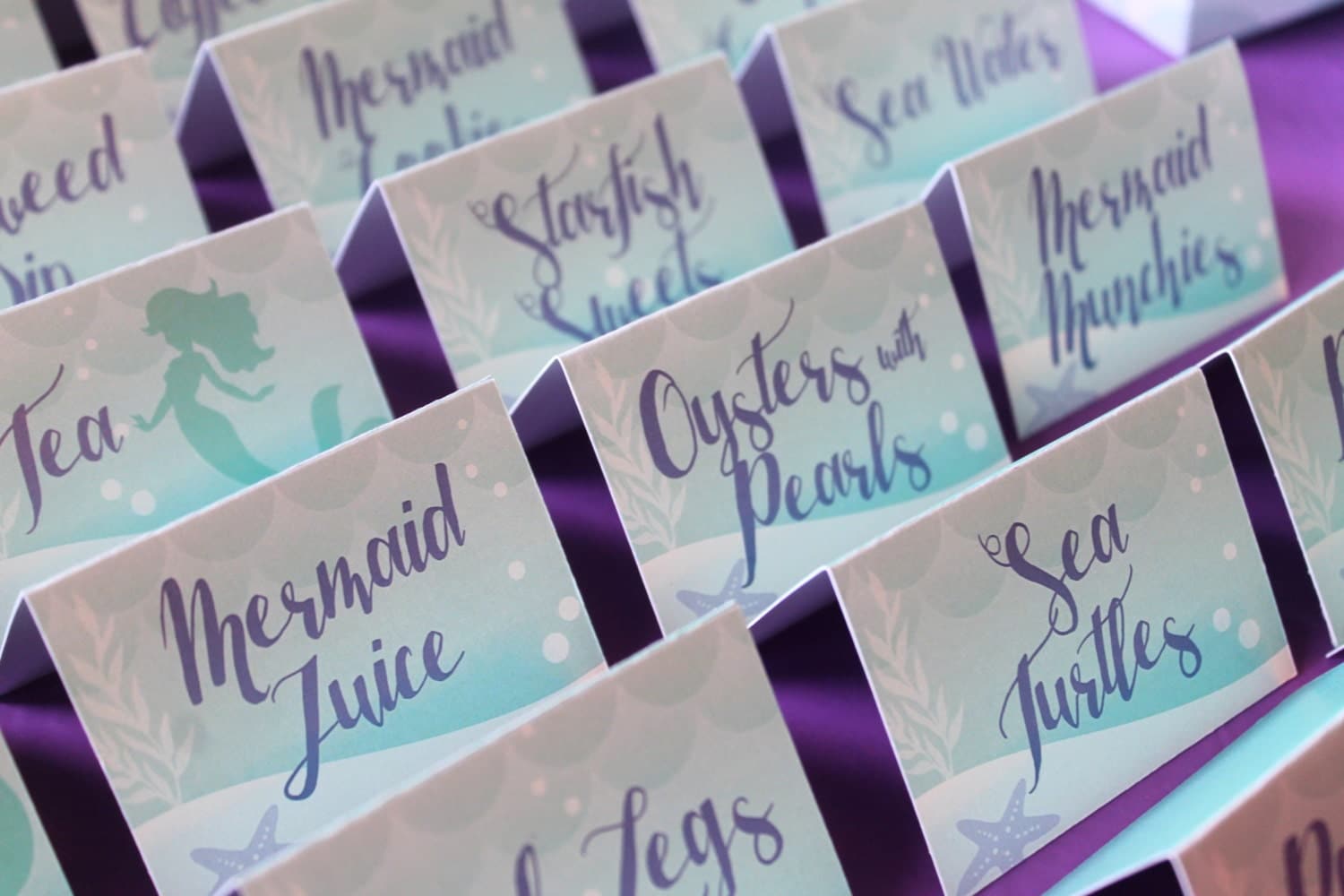 Little Mermaid Printables/Mermaid Food Tags/Little Mermaid