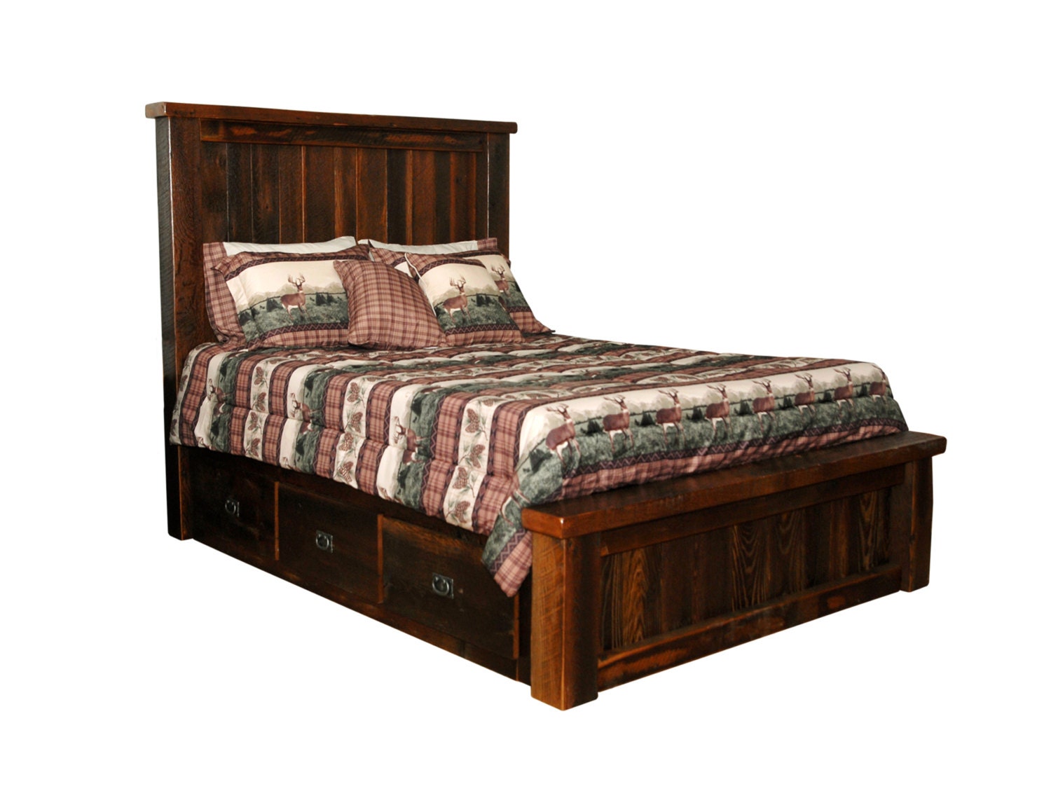 Rustic Reclaimed Barn Wood QUEEN Size Bed Frame with 6
