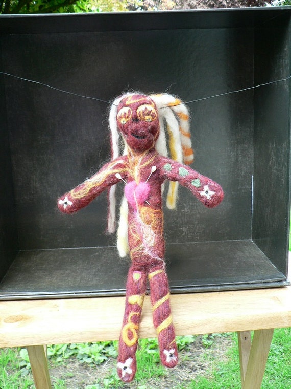Needle Felted Dreaded Voodoo Doll