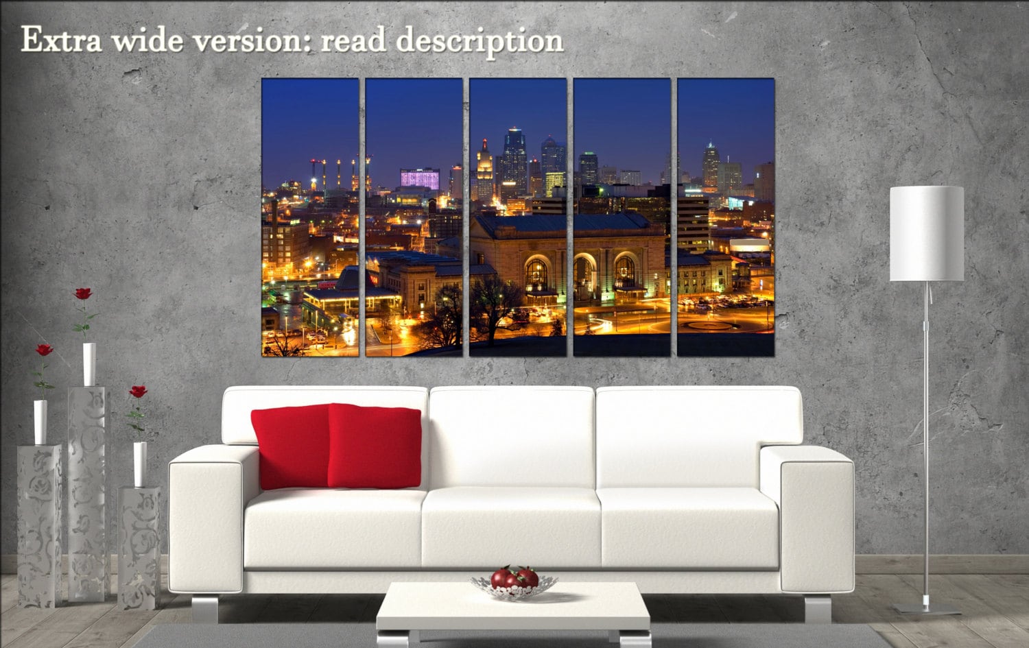 Kansas City Skyline wall art print prints on canvas Kansas