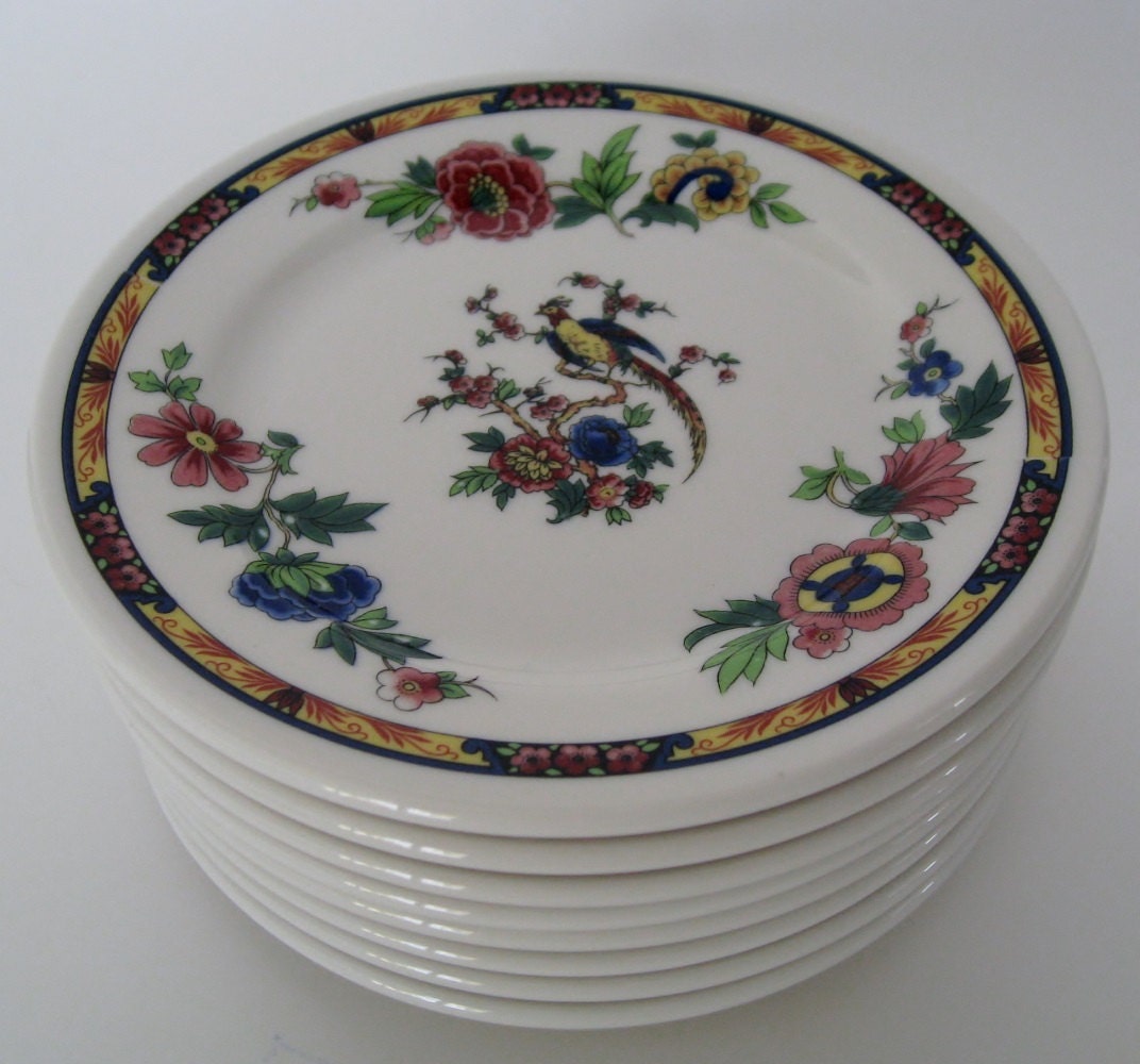 Syracuse China Small Plates Set of 8 by LARetroDesign on Etsy