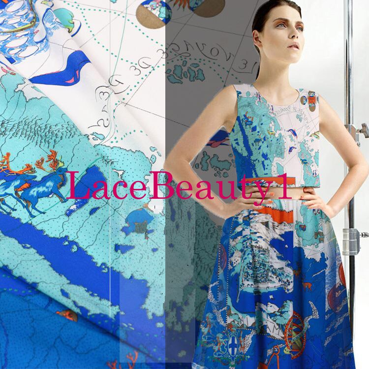 High grade silk soft silk venice silk floral silk fabric