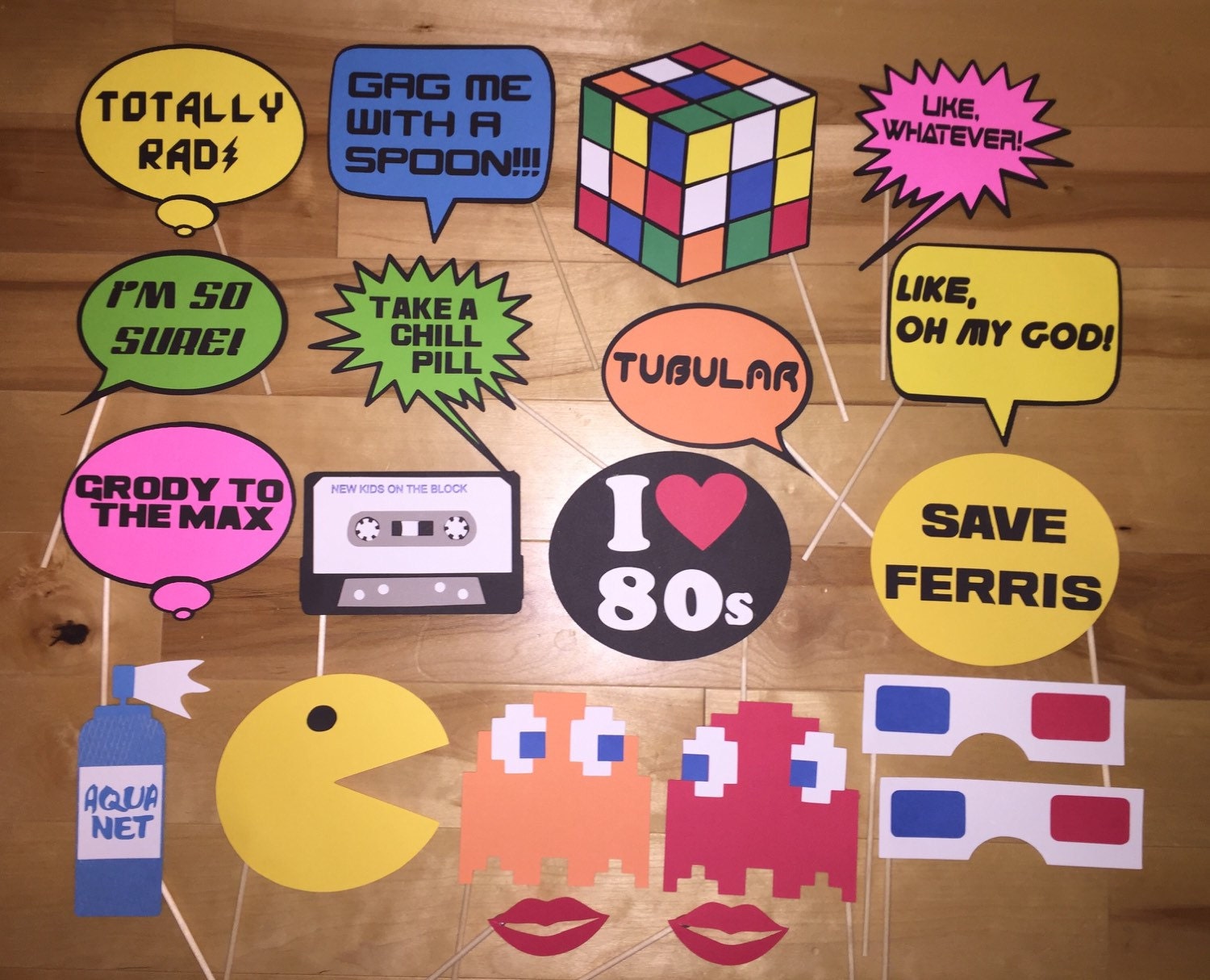 1980s Photo Booth Props