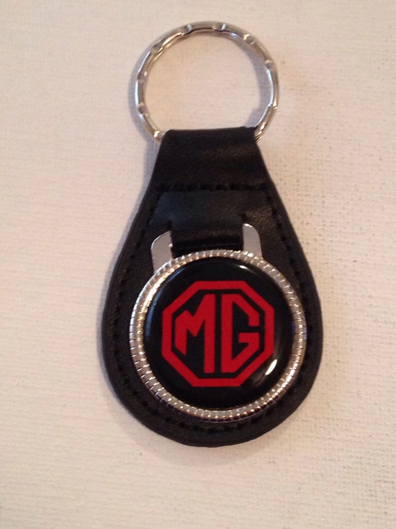 MG Keychain Black Leather Key Chain