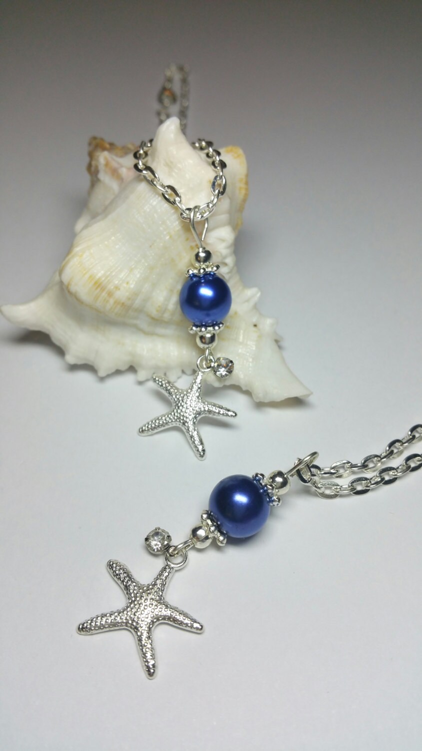 20 DISCOUNT SALE Set of 4 Bridesmaids Necklaces Blue Pearl