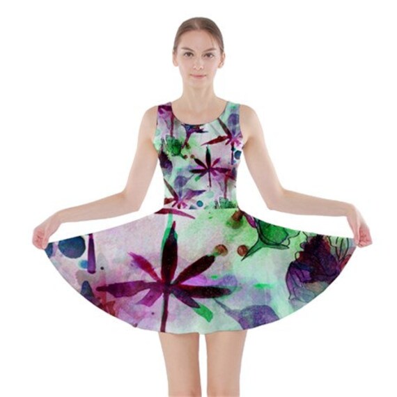 marijuana dress / weed clothes / purple green blue cannabis