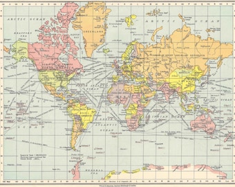 1950s world map – Etsy UK