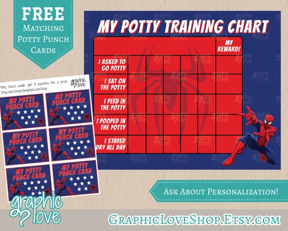 Ultimate Spiderman Potty Training Chart and by GraphicLoveShop