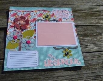 Grow in more than inches premade scrapbook page.