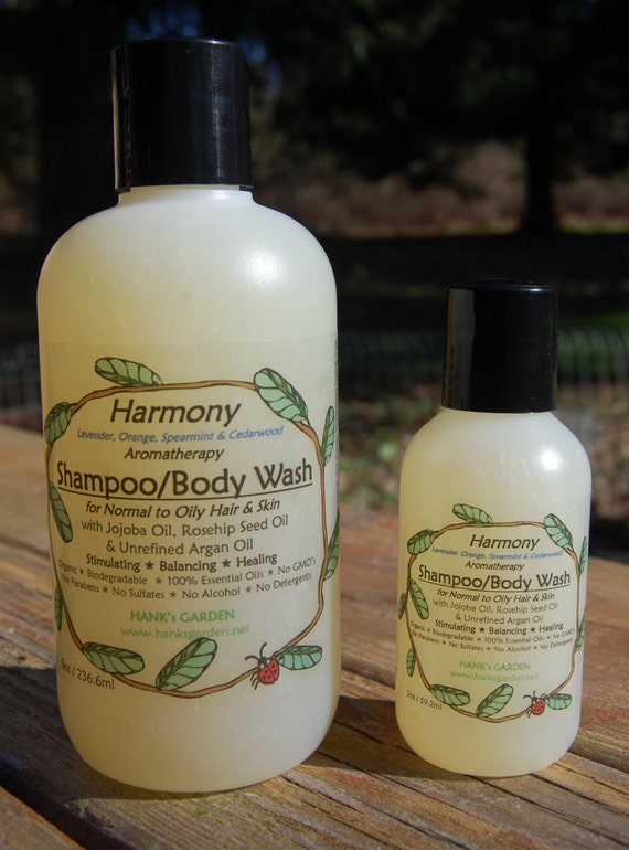 Organic Vegan Biodegradable HARMONY Shampoo & Body Wash