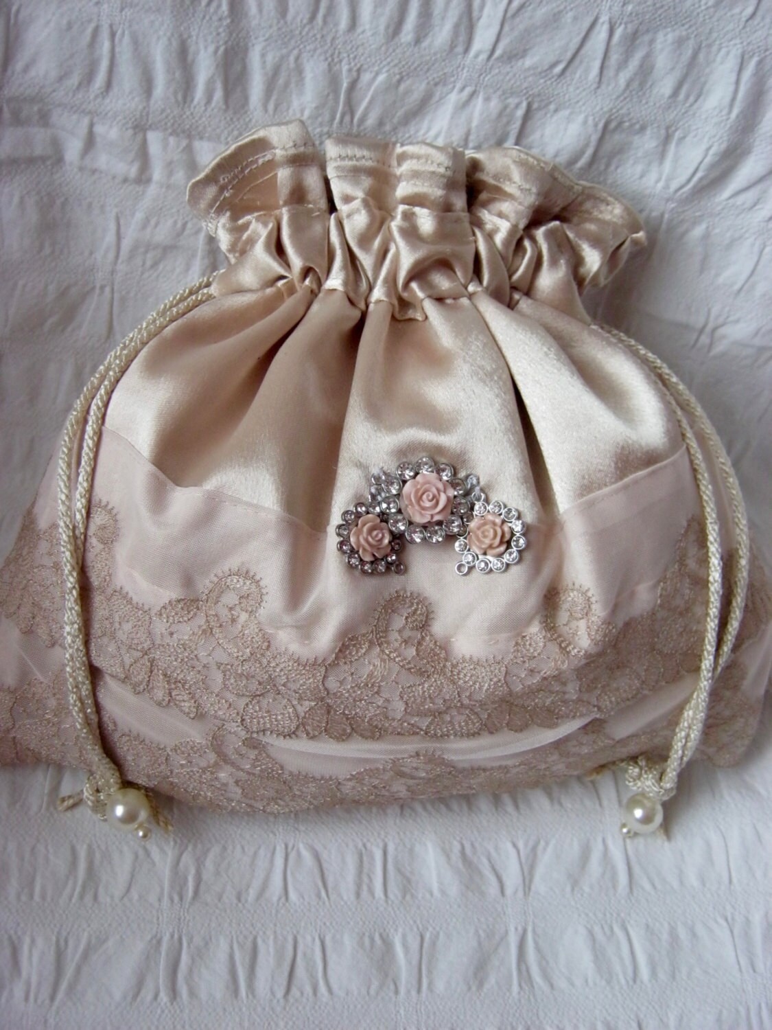 bridal drawstring bag