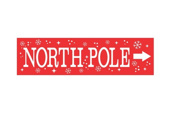 Items similar to Christmas Stencil - NORTH POLE with arrow - 6 x 22 ...