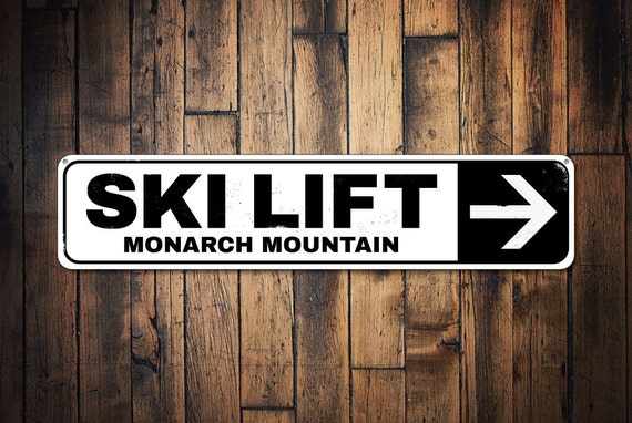 Ski Lift Sign Gift for Skier Personalized Ski Mountain Sign